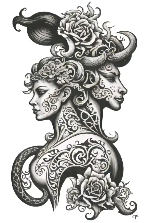 love between two women ( Taurus and Libra) that shows they are meant to be together forever. It will be symbolic on neck tattoo design idea