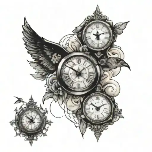 time travel tattoo tattoo design idea