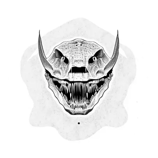  trex skull profile tattoo design idea