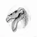 trex skull profile tattoo design idea