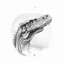 trex skull profile tattoo design idea
