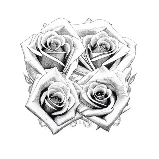 Gemini twins holding rose tattoo design idea