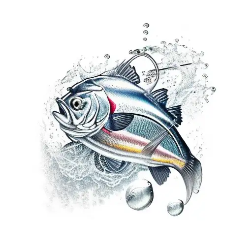 sylvester fishing tattoo design idea