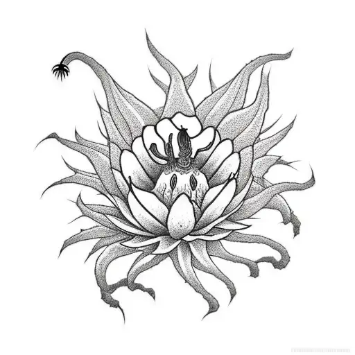 red spider lilly , corpse flower tattoo design idea