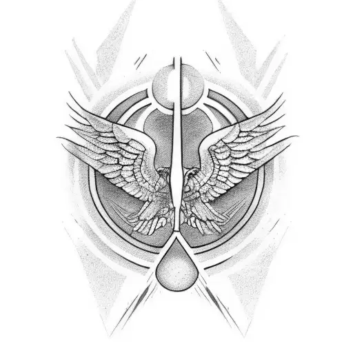 Incorporate lyrics from Bohemian Rhapsody into a design featuring a strong symbol of peace in the world tattoo design idea