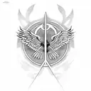 Incorporate lyrics from Bohemian Rhapsody into a design featuring a strong symbol of peace in the world tattoo design idea