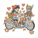 love peace children motorcycle tattoo design idea