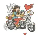 love peace children motorcycle tattoo design idea