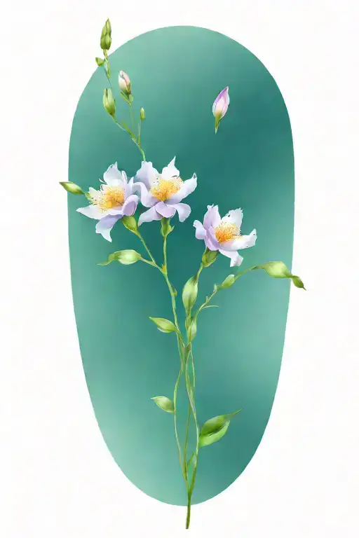 November, February, May, and September birth flower bouquet tattoo design idea