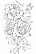 two roses with 'Hunter' and 'Hudson' hidden within the design tattoo design idea