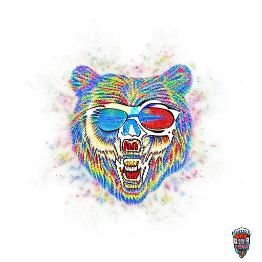 Grateful Dead dancing bear with exploding head  tattoo design idea