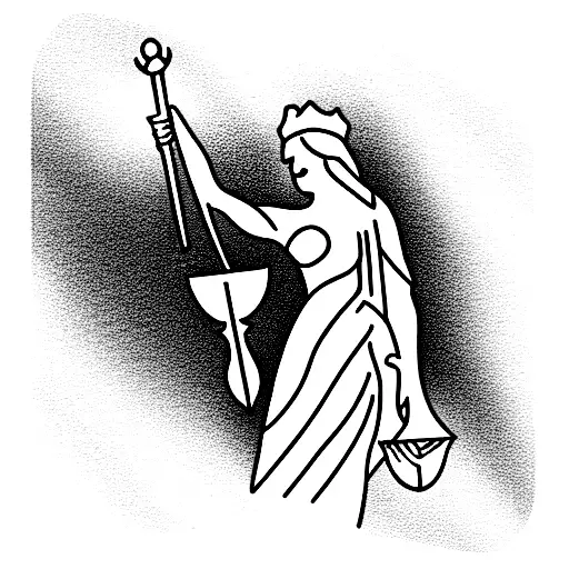 Lady justice tattoo design idea