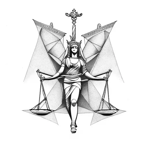 Lady justice tattoo design idea