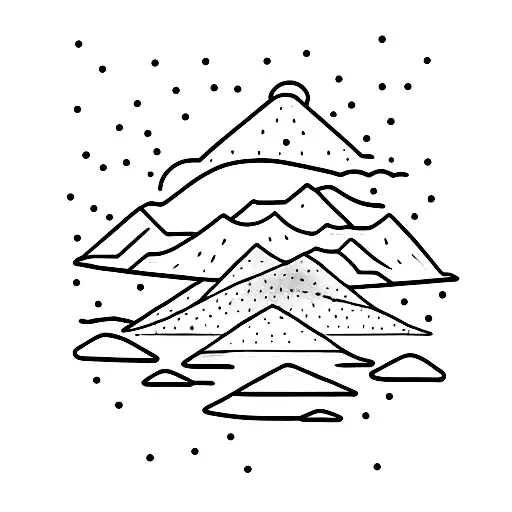 snow mountains tattoo design idea