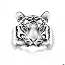 tiger on butterfly tattoo design idea