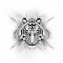 tiger on butterfly tattoo design idea
