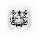 tiger on butterfly tattoo design idea