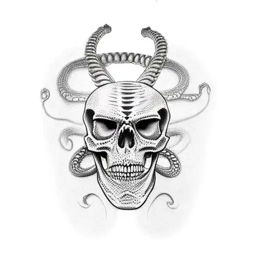 half skeleton snake tattoo from chest to shoulder and arm tattoo design idea