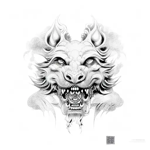 Foo Dog tattoo design idea