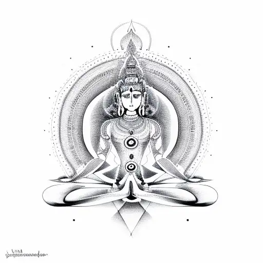 yoga samadhi chakra tattoo design idea