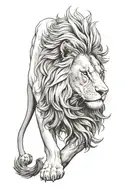 fierce standing lion tattoo design idea