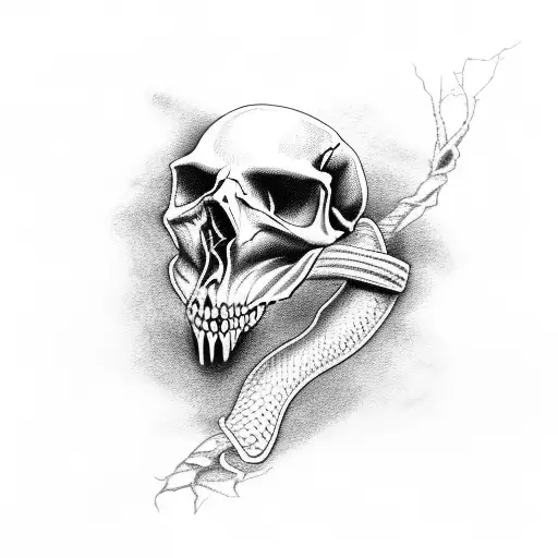 Cross snake skull tattoo design idea