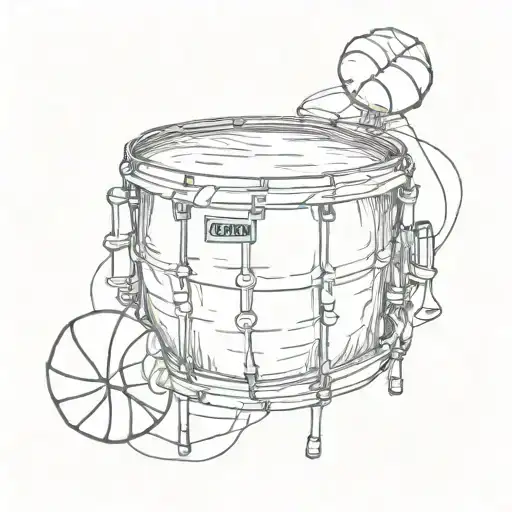 basketball in snare drum tattoo design idea