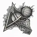 3D basketball in drum tattoo design idea