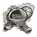 3D basketball in drum tattoo design idea