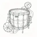 basketball in snare drum tattoo design idea