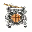 half of basket ball in dw snare drum black and white tattoo design idea