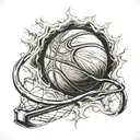 3D basketball in snaredrum tattoo design idea