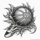 3D basketball in snaredrum tattoo design idea