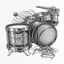 3D basketball in snare drum tattoo design idea