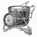 3D basketball in snare drum tattoo design idea