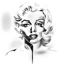 marylin monroe split face/ two face tattoo design idea