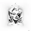marylin monroe split face/ two face tattoo design idea