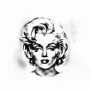 marylin monroe split face/ two face tattoo design idea