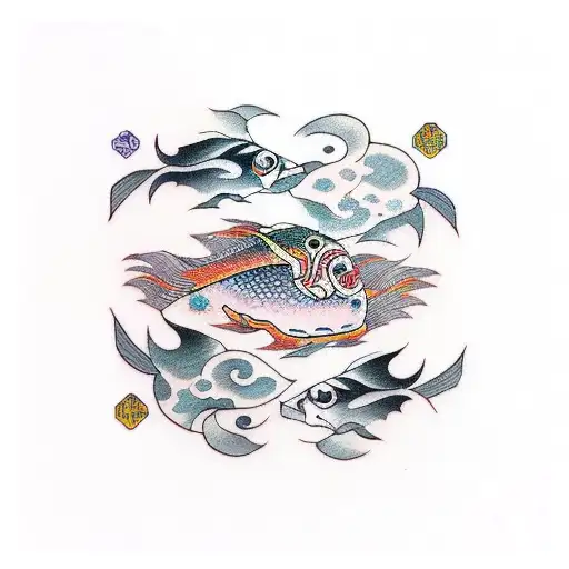 Pisces and taurus tattoo design idea