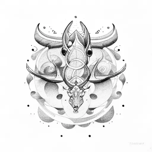 Pisces and taurus tattoo design idea