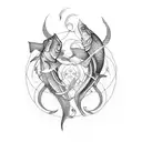 Pisces and taurus tattoo design idea