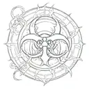 biohazard symbol tattoo design idea