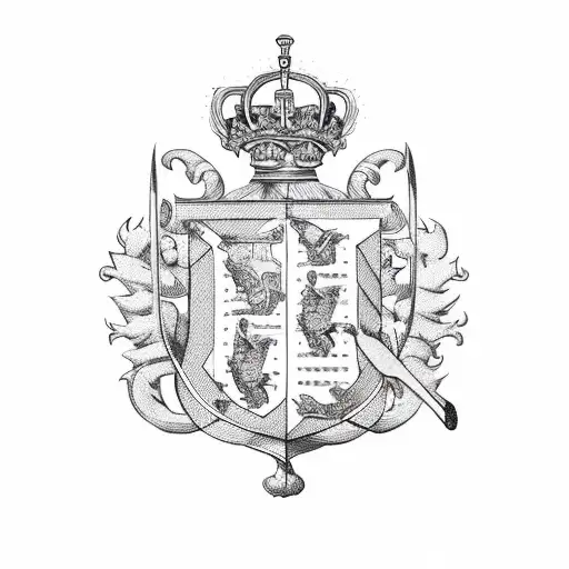 royal arms of england with grandma tattoo design idea
