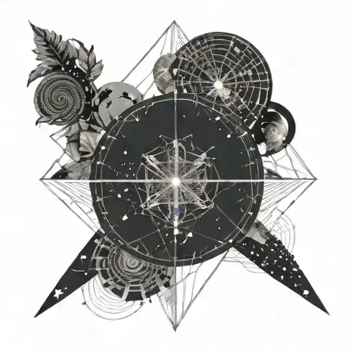 mandarin, music and astronomy tattoo design idea