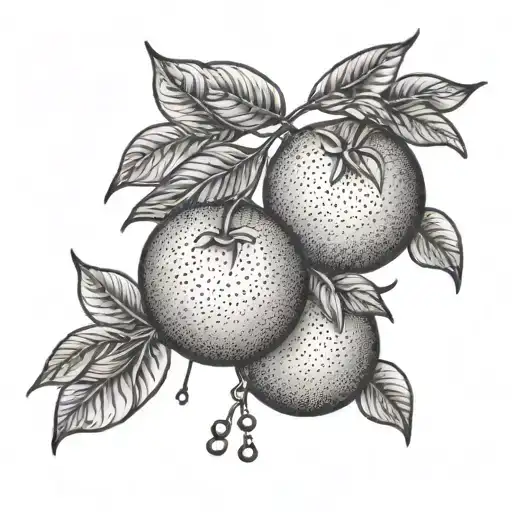 mandarin fruit tattoo design idea