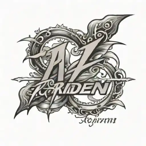 tattoo of name Raiden with birth date April 30th, 2021 tattoo design idea