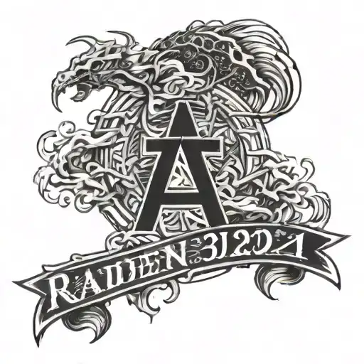 tattoo of name Raiden with birth date April 30th, 2021 tattoo design idea