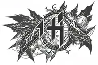 lightning tattoo with name and birth date tattoo design idea