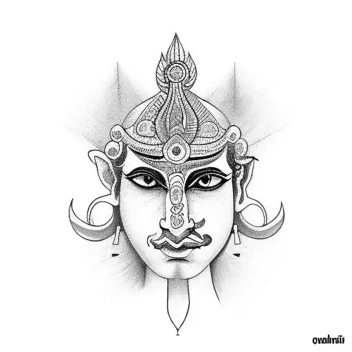 mahadev damru tattoo design idea