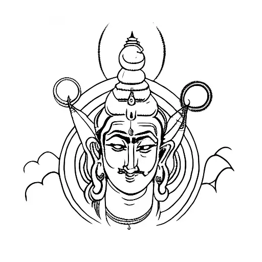mahadev damru tattoo design idea